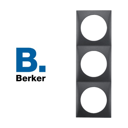 버커 매입 콘센트,스위치 3구 커버-블랙